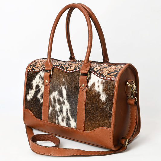 COWHIDE SPEEDY WITH TOOLED LEATHER