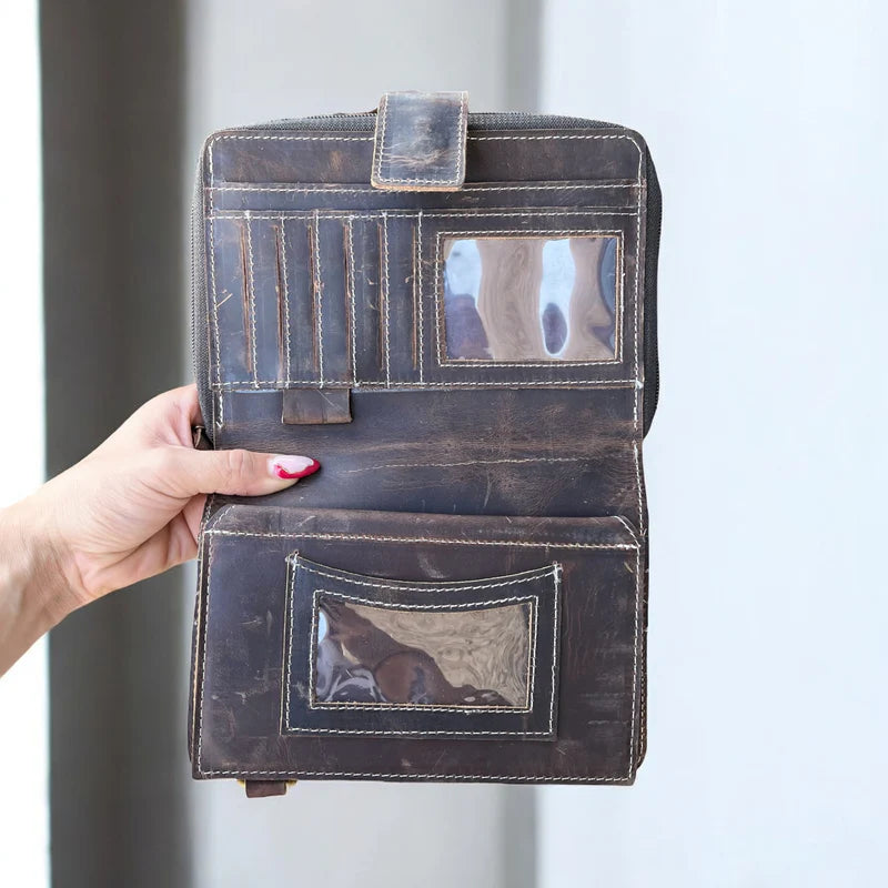 ALL COWHIDE MIRROR CROSSBODY WALLET