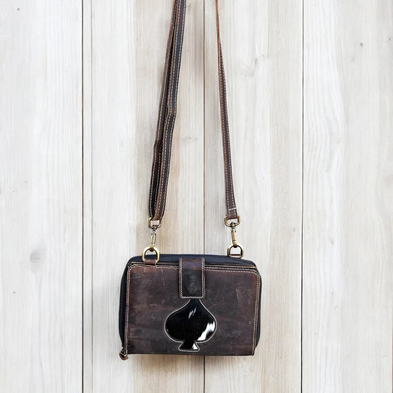 ALL COWHIDE MIRROR CROSSBODY WALLET