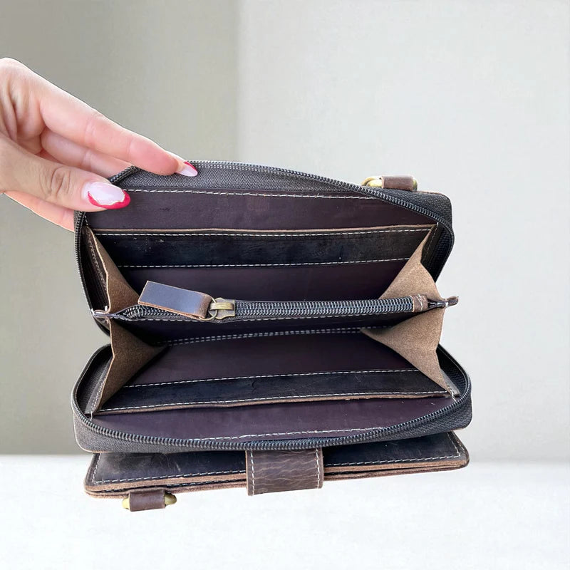 ALL COWHIDE MIRROR CROSSBODY WALLET